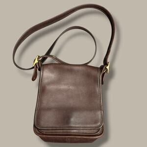 Vintage 90s Coach 9144 Legacy Studio Flap Brown Leather Crossbody Shoulder Bag